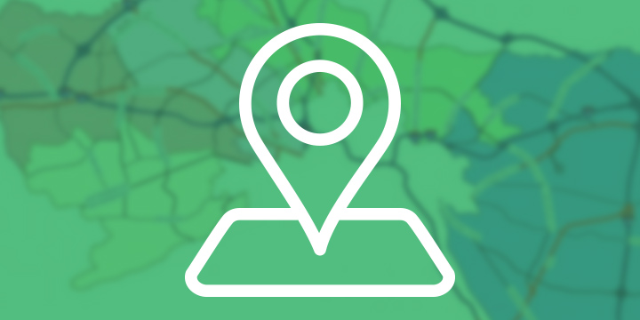 Illustration of a map pen overlaying a map