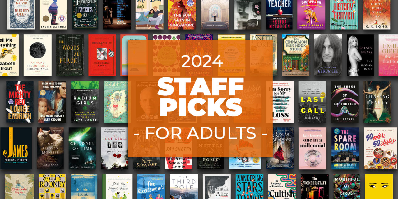 A large grid of adult book cover images overlays a dark gray background. Text overlaying the grid in an orange square reads, 